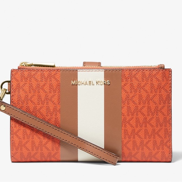 ❤️❤️❤️Authentic Michaelkors Jet Set Travel Signature Logo Smartphone Wallet❤️❤️ - Picture 1 of 10